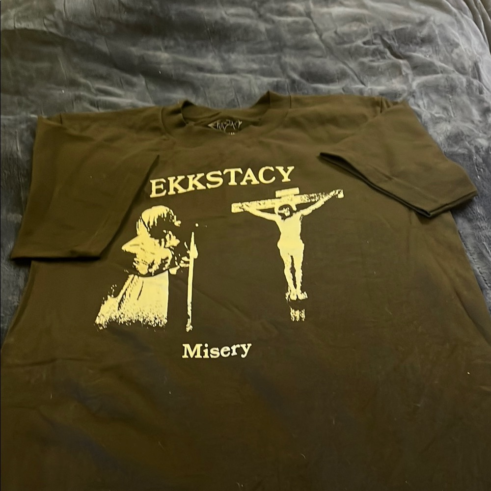 EKKSTACY Black Graphic T-Shirt
